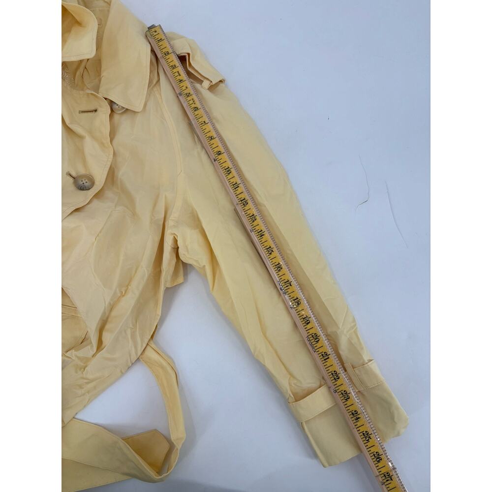 Vintage Burberry Prorsum Collection Trench Rain Coat Womens 8 Butter Yellow Belt - Picture 15 of 16